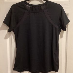 ATHLETA Black Mesh Training Tee, Size S